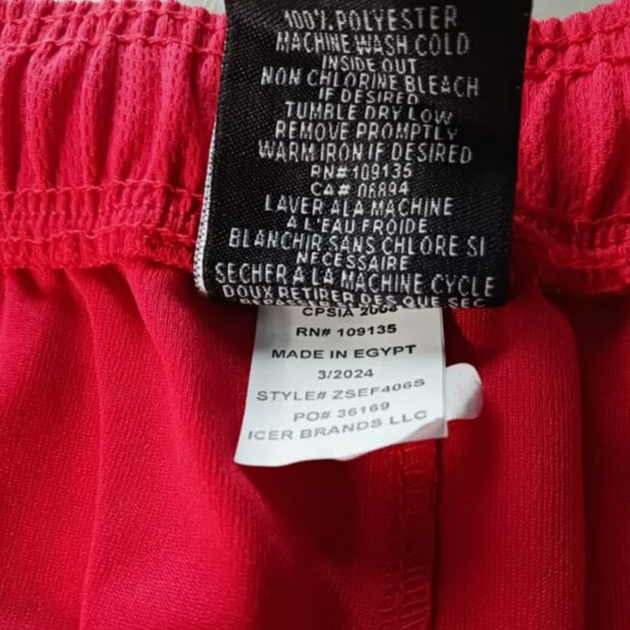 NBA CLASSIC BASKETBALL Shorts -At The Knee- Drawstring elastic waist Red Sz 2XL - Picture 12 of 13